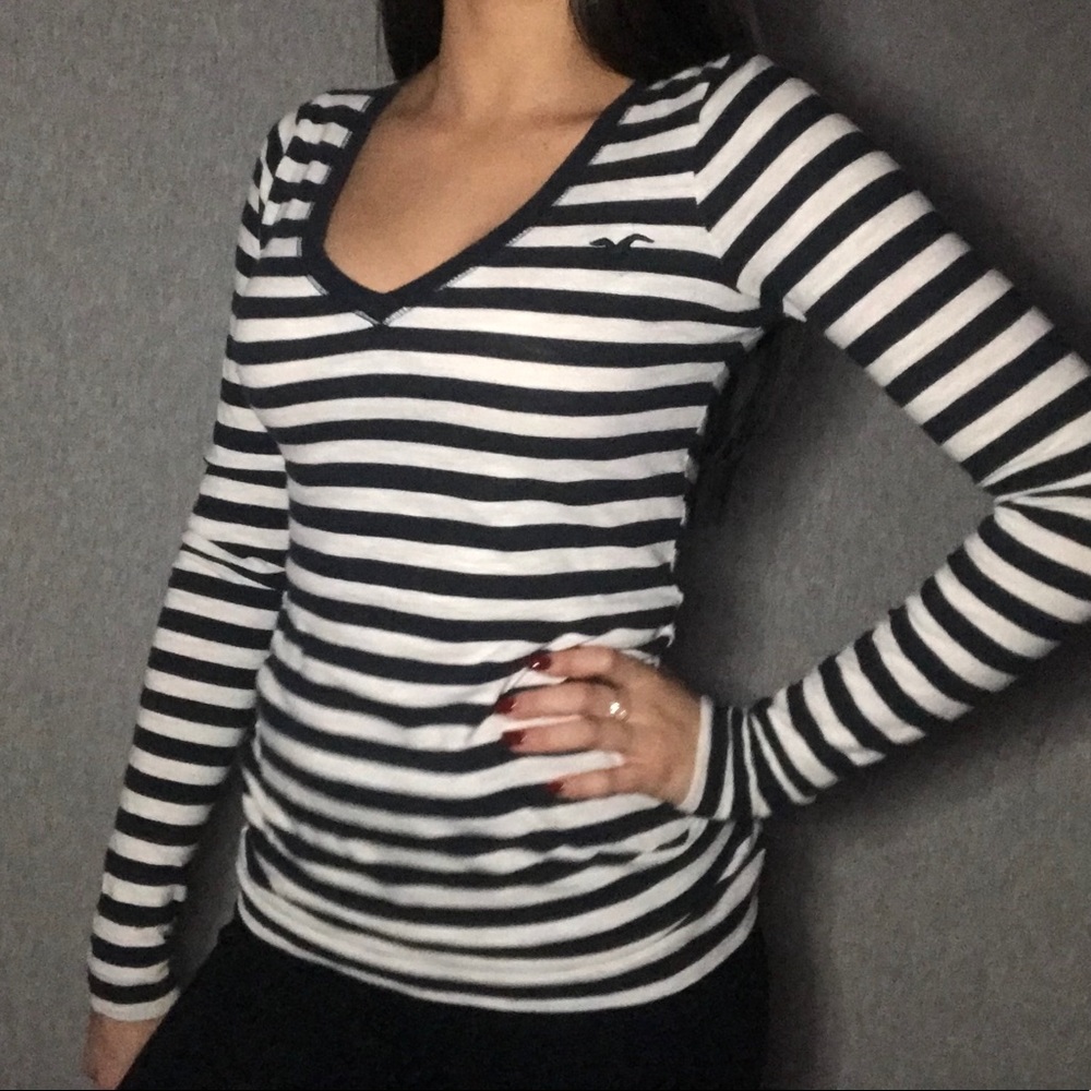 Blue and white striped shirt